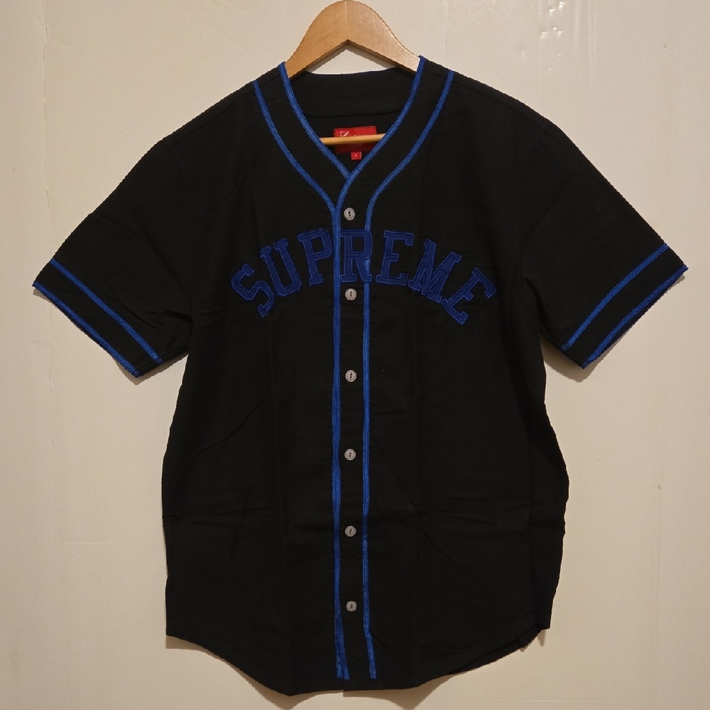 Supreme Black Jersey with Blue Trim